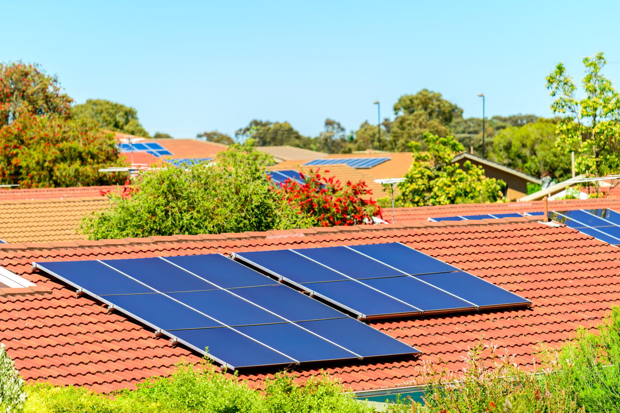 Installation solaire sur un toit