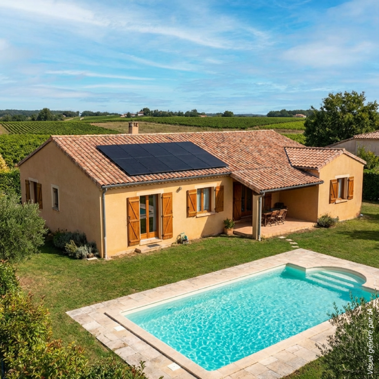 maison avec installation solaire en Nouvelle-Aquitaine