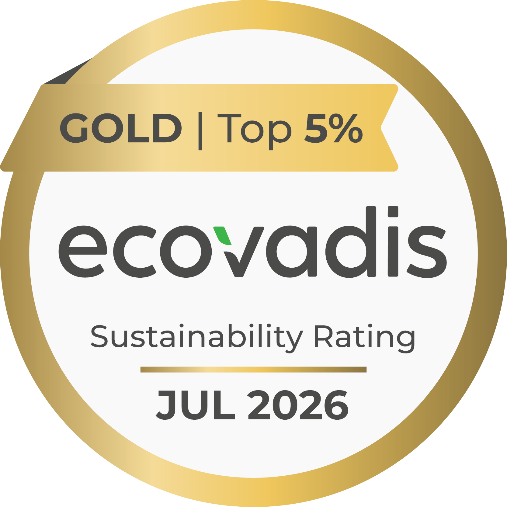label ecovadis gold juillet 2026